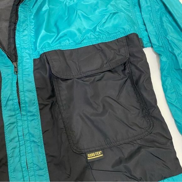 VINTAGE 10X Gore-Tex Men's Size L 90s Blue Black Rainwear USA Made Jacket Coat - Picture 6 of 14